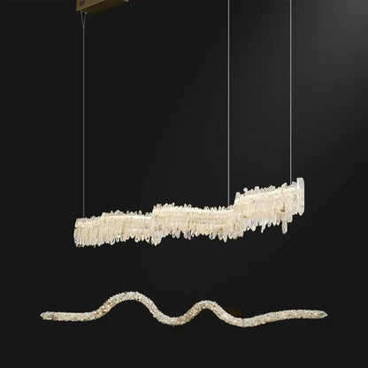 Gina Rock Crystal Linear Chandelier-Nobipets