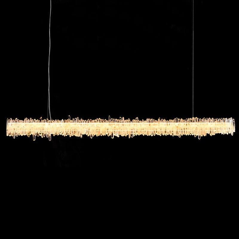 Gina Rock Crystal Linear Chandelier-Nobipets