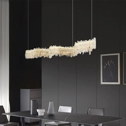 Gina Rock Crystal Linear Chandelier-Nobipets