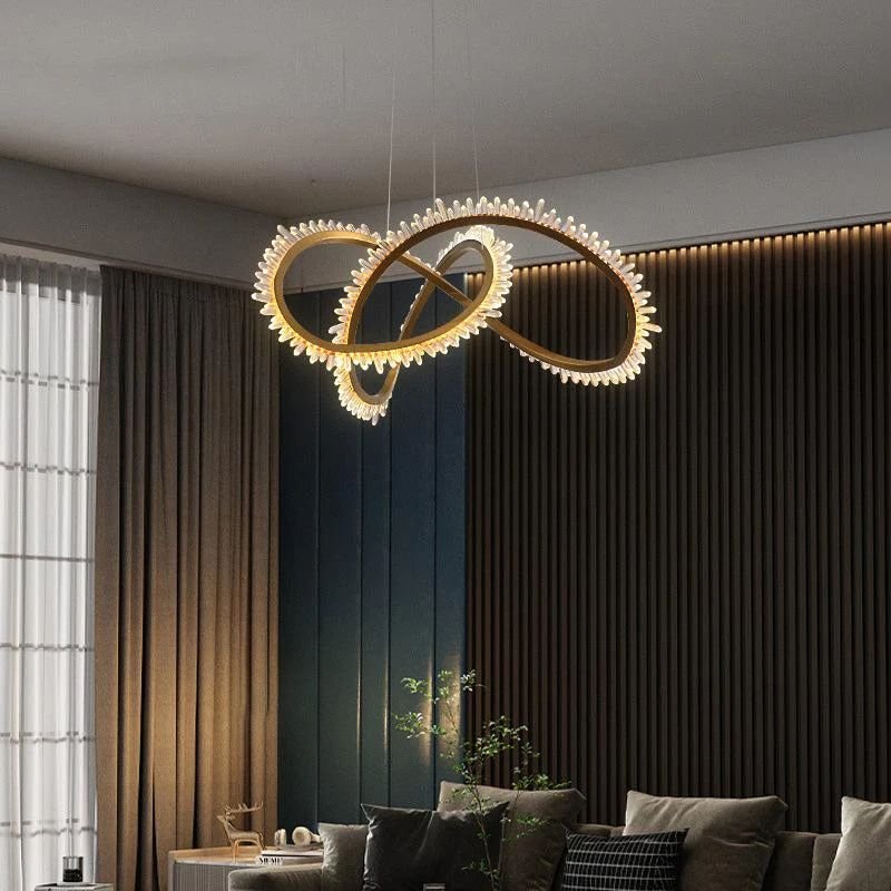 Gina Rock Crystal Möbius Ring Chandelier-Nobipets