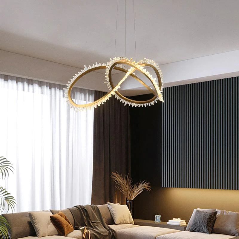 Gina Rock Crystal Möbius Ring Chandelier-Nobipets
