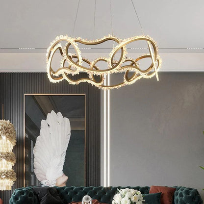 Gina Rock Crystal Multi Ring Chandelier-Nobipets
