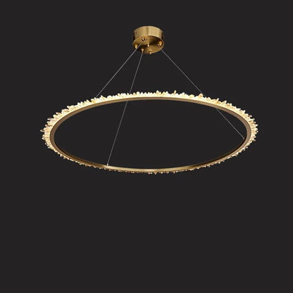 Gina Rock Crystal Ring Chandelier-Nobipets