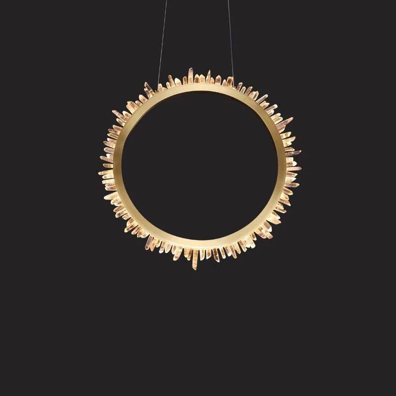 Gina Rock Crystal Ring Chandelier-Nobipets