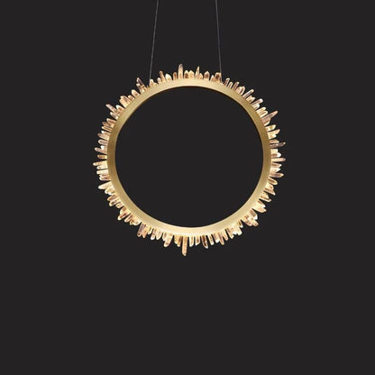 Gina Rock Crystal Ring Chandelier-Nobipets
