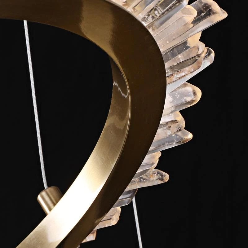 Gina Rock Crystal Ring Chandelier-Nobipets