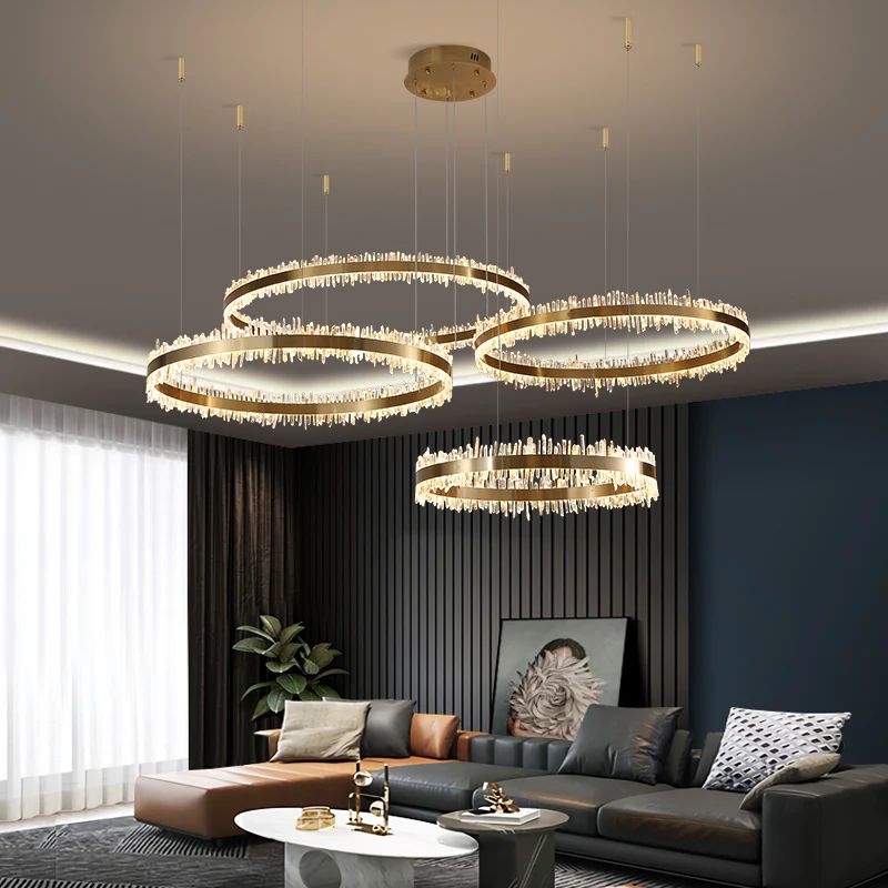 Gina Rock Crystal Rings Luxury Chandelier-Nobipets