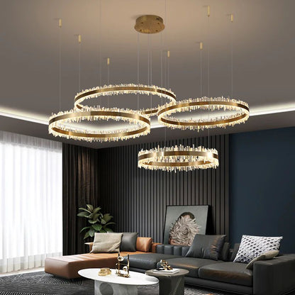 Gina Rock Crystal Rings Luxury Chandelier-Nobipets