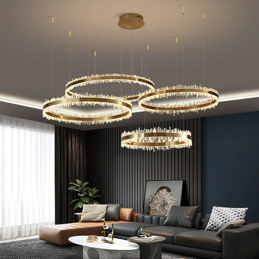 Gina Rock Crystal Rings Luxury Chandelier-Nobipets