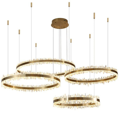 Gina Rock Crystal Rings Luxury Chandelier-Nobipets