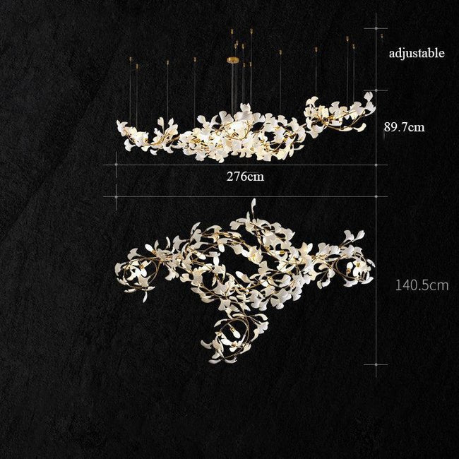 Gingko Porcelain Chandelier, Modern Branch Chandelier