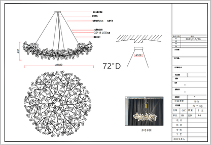 Ginkgo Round Chandelier Custom-Nobipets