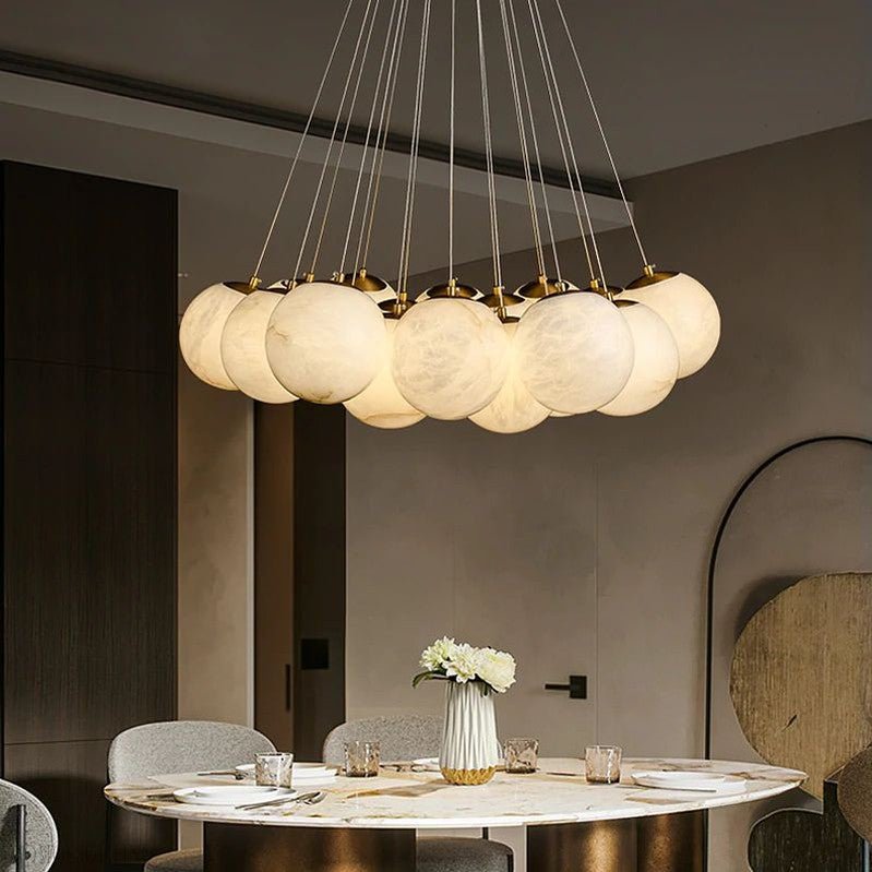 Givarna Alabaster Multi-lights Chandelier-Nobipets