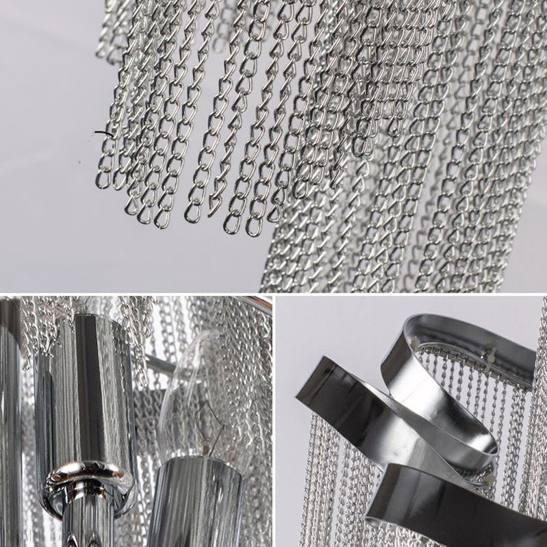 Gladys Aluminum Chain Tassel Stream Chandelier-Nobipets