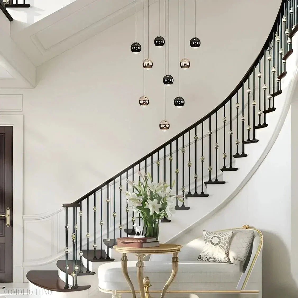 Glass Foyer & Staircase Chandelier-Nobipets