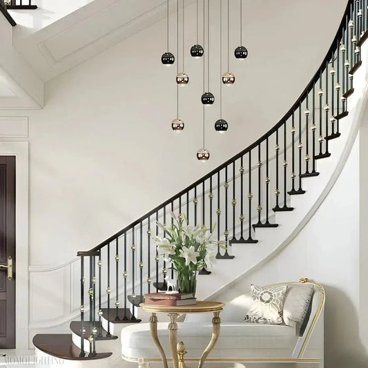 Glass Foyer & Staircase Chandelier-Nobipets