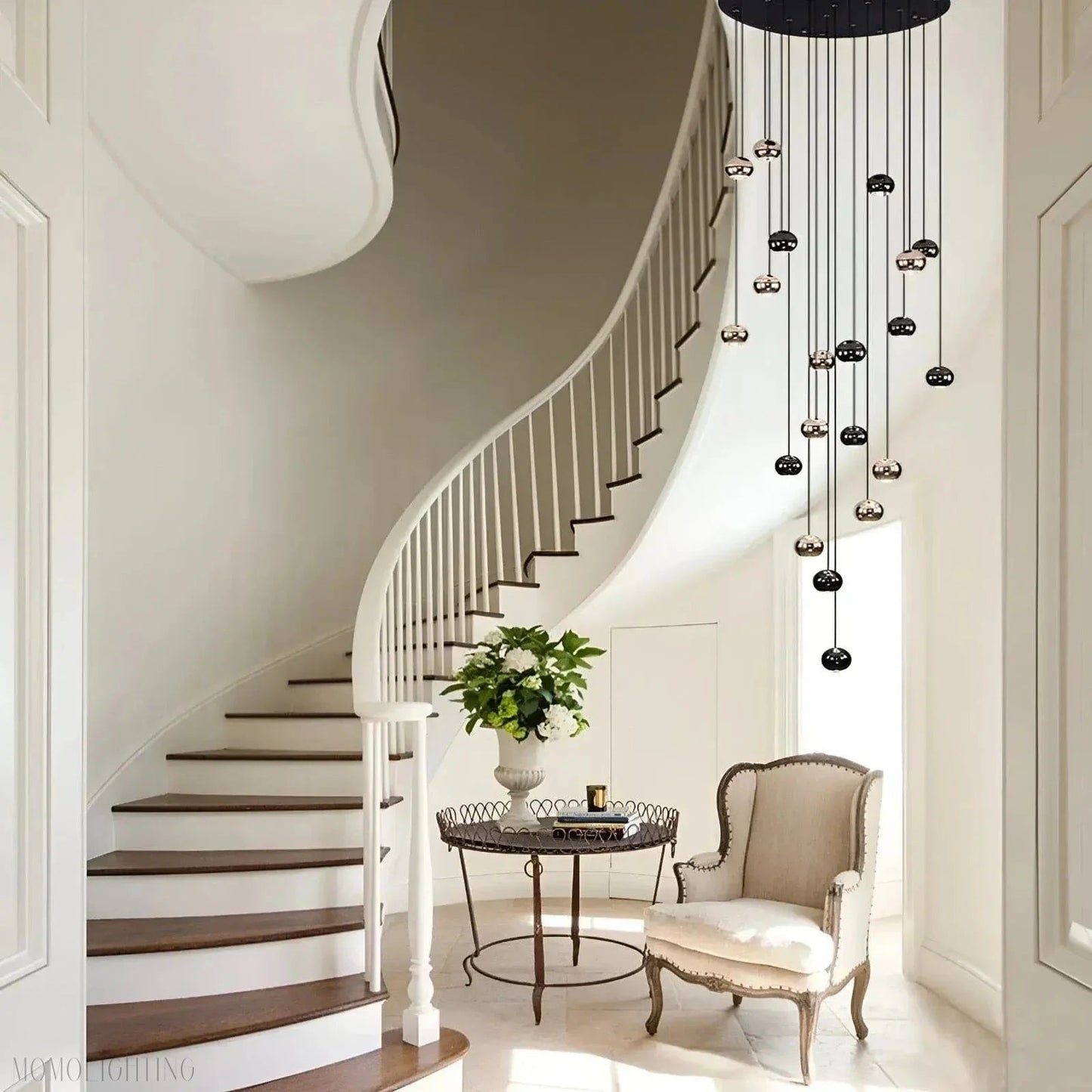 Glass Foyer & Staircase Chandelier-Nobipets