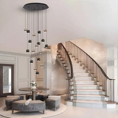 Glass Foyer & Staircase Chandelier-Nobipets