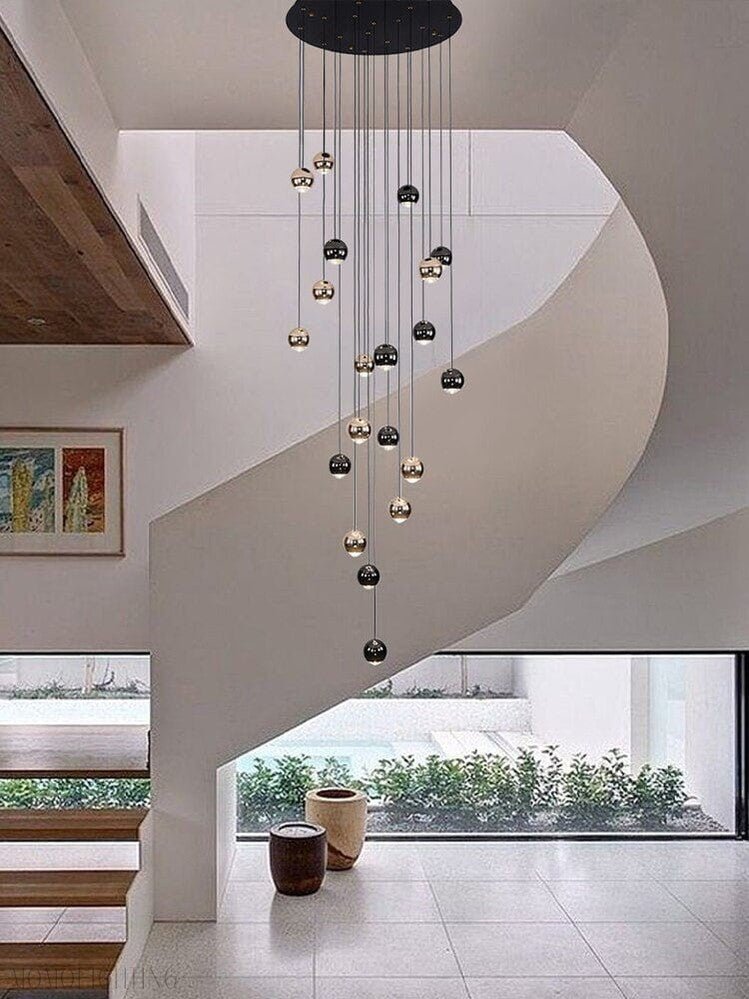 Glass Foyer & Staircase Chandelier-Nobipets