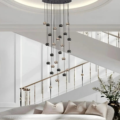Glass Foyer & Staircase Chandelier-Nobipets