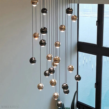 Glass Foyer & Staircase Chandelier-Nobipets