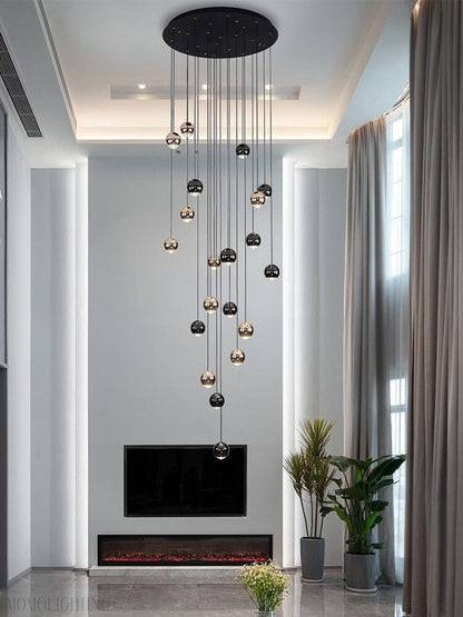 Glass Foyer & Staircase Chandelier-Nobipets