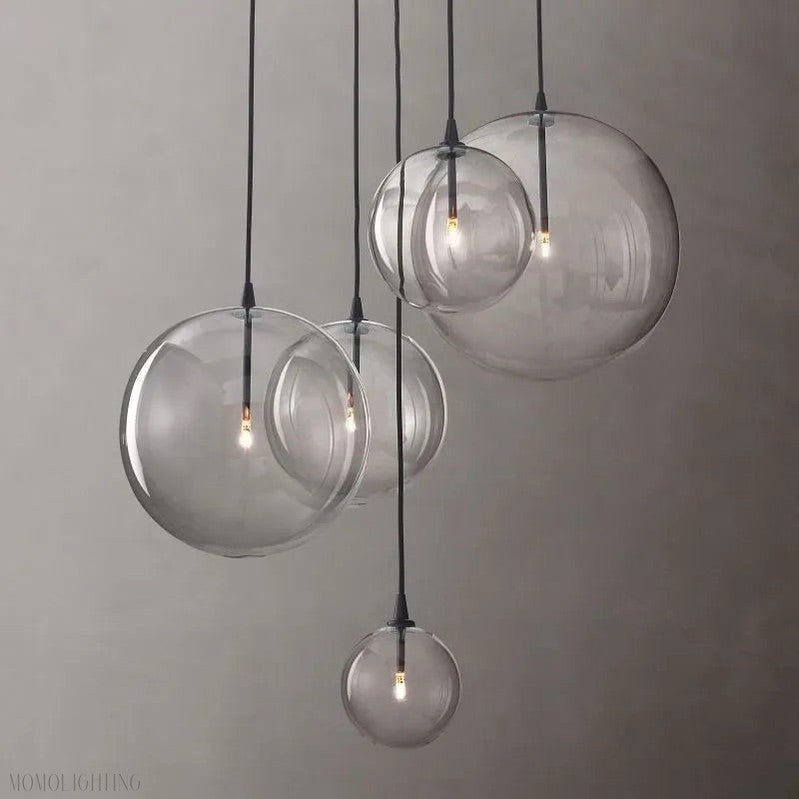 Glass Globe Modern Cluster Chandelier 24"-Nobipets