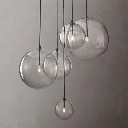 Glass Globe Modern Cluster Chandelier 24"-Nobipets