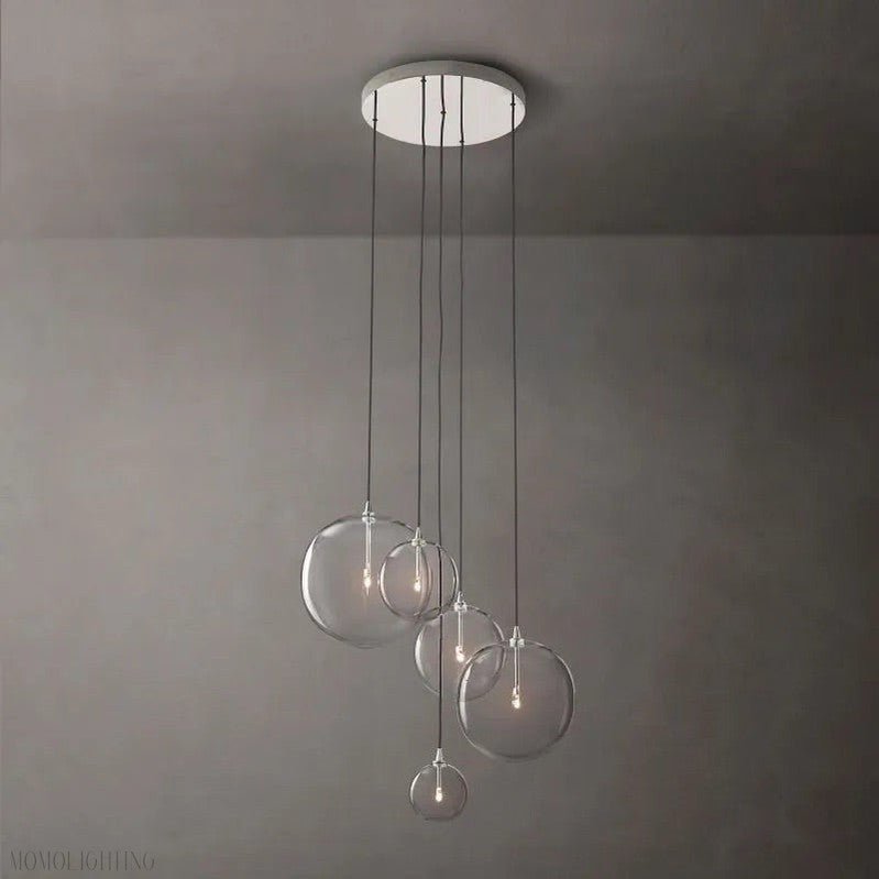 Glass Globe Modern Cluster Chandelier 24"-Nobipets