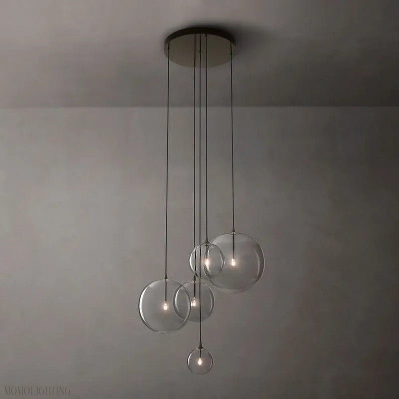 Glass Globe Modern Cluster Chandelier 24"-Nobipets