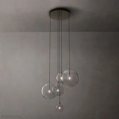 Glass Globe Modern Cluster Chandelier 24"-Nobipets