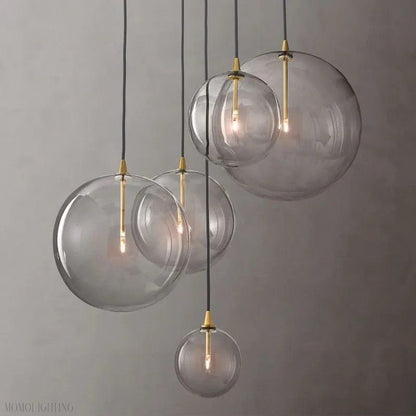 Glass Globe Modern Cluster Chandelier 24"-Nobipets