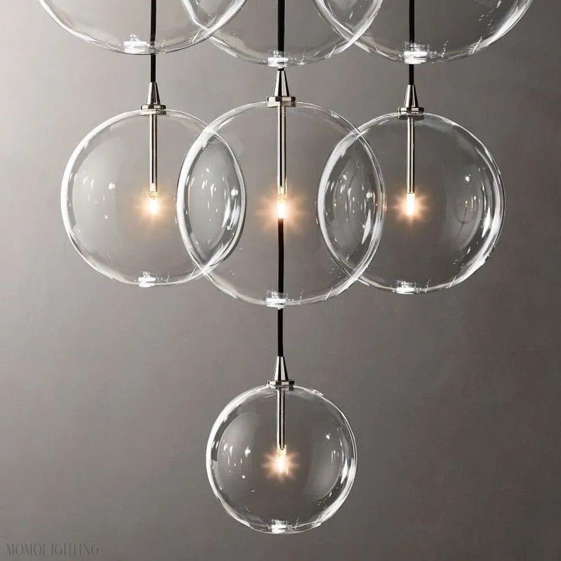 Glass Globe Modern Cluster Chandelier 24"-Nobipets