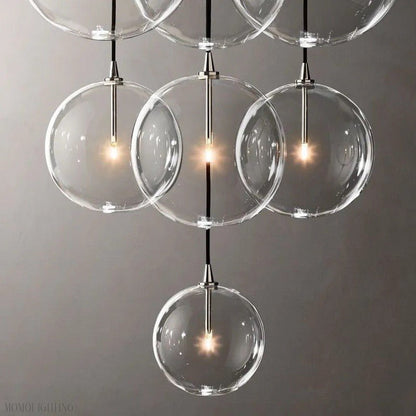 Glass Globe Modern Cluster Chandelier 24"-Nobipets