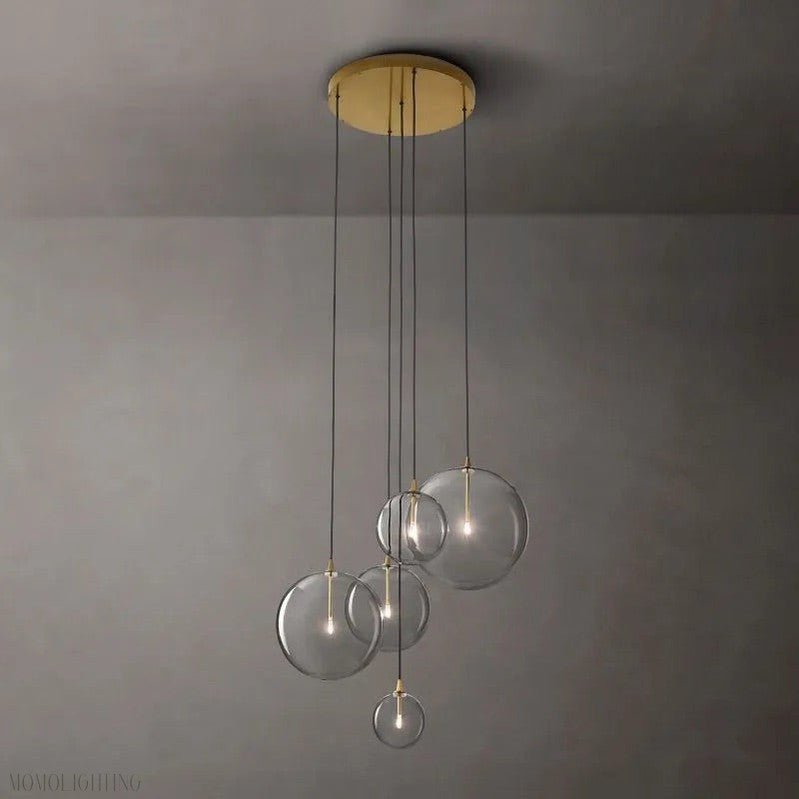 Glass Globe Modern Cluster Chandelier 24"-Nobipets
