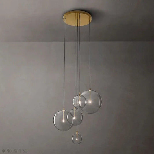 Glass Globe Modern Cluster Chandelier 24"-Nobipets