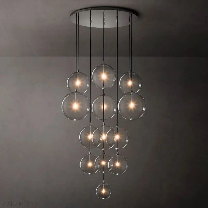 Glass Globe Modern Cluster Chandelier 44"-Nobipets