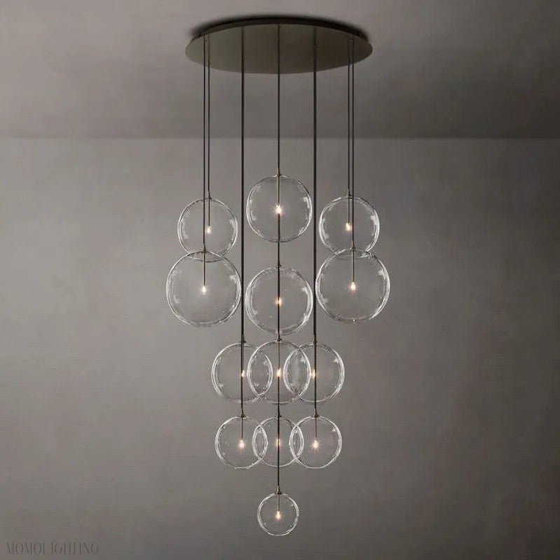 Glass Globe Modern Cluster Chandelier 44"-Nobipets