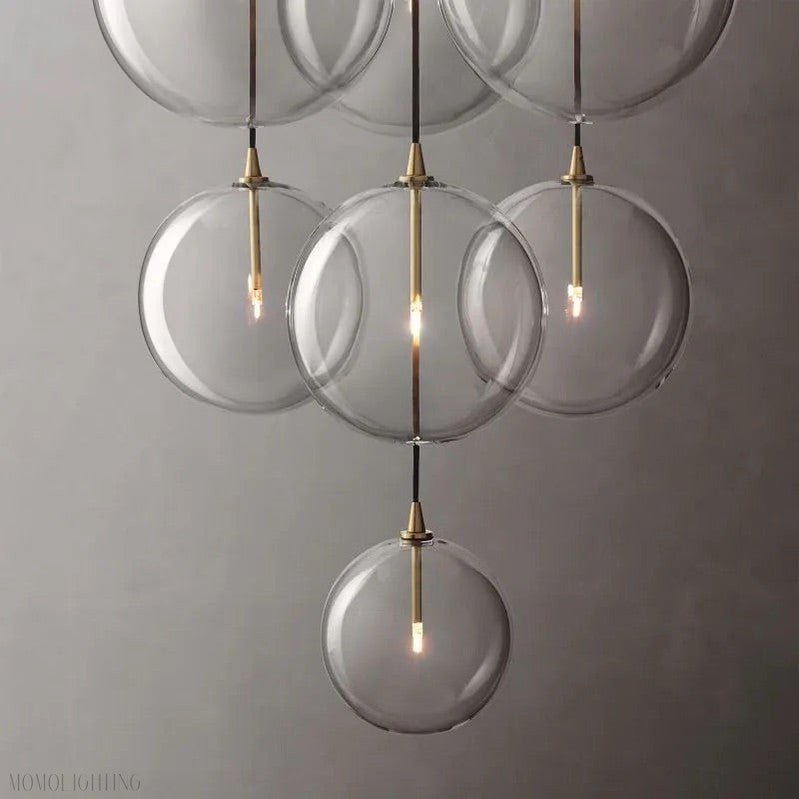 Glass Globe Modern Cluster Chandelier 44"-Nobipets