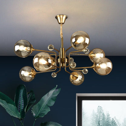 Glass Globes Chandelier|Sputnik Ceiling Fixtures Light|Magic Bean Mid Century Pendant-Nobipets
