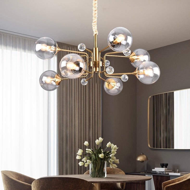 Glass Globes Chandelier|Sputnik Ceiling Fixtures Light|Magic Bean Mid Century Pendant-Nobipets