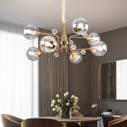 Glass Globes Chandelier|Sputnik Ceiling Fixtures Light|Magic Bean Mid Century Pendant-Nobipets