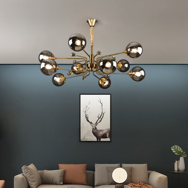 Glass Globes Chandelier|Sputnik Ceiling Fixtures Light|Magic Bean Mid Century Pendant-Nobipets