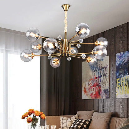 Glass Globes Chandelier|Sputnik Ceiling Fixtures Light|Magic Bean Mid Century Pendant-Nobipets