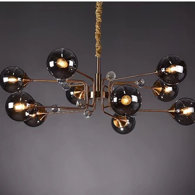 Glass Globes Chandelier|Sputnik Ceiling Fixtures Light|Magic Bean Mid Century Pendant-Nobipets