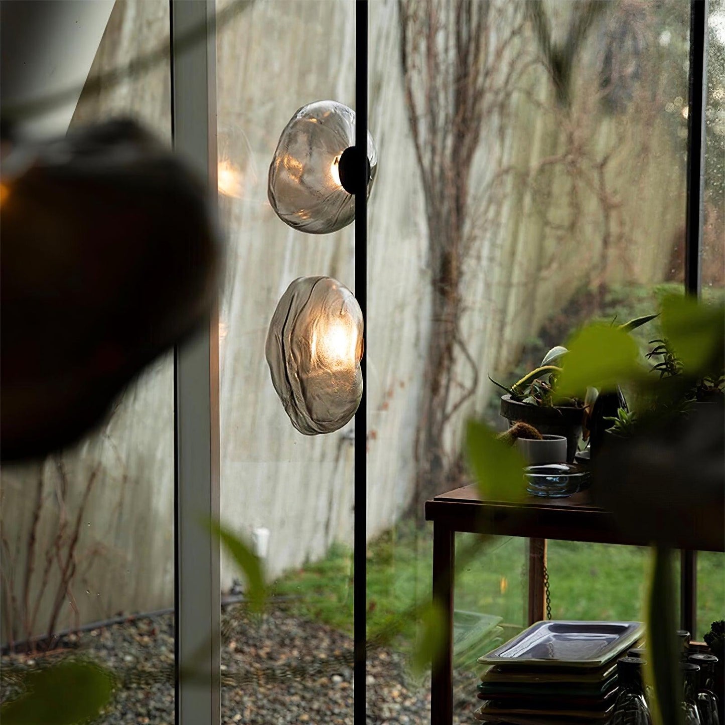 Glass_Petals_Floor_Lamp_near the coffee table