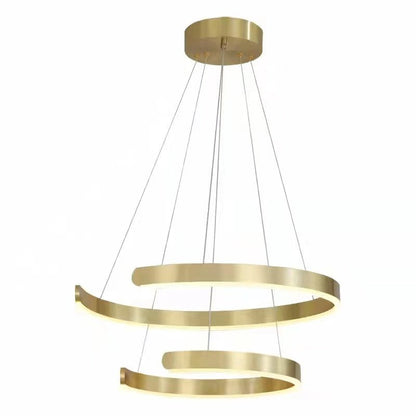 Gold Ring LED Chandelier Light With Wrought Iron Accents For Living Room-Nobipets