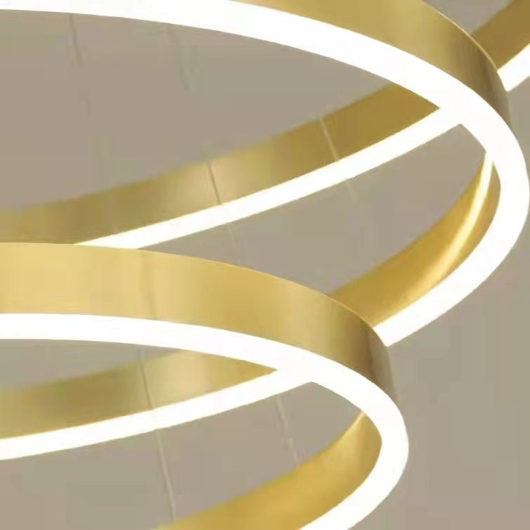 Gold Ring LED Chandelier Light With Wrought Iron Accents For Living Room-Nobipets