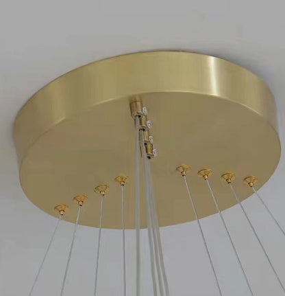 Gold Ring LED Chandelier Light With Wrought Iron Accents For Living Room-Nobipets