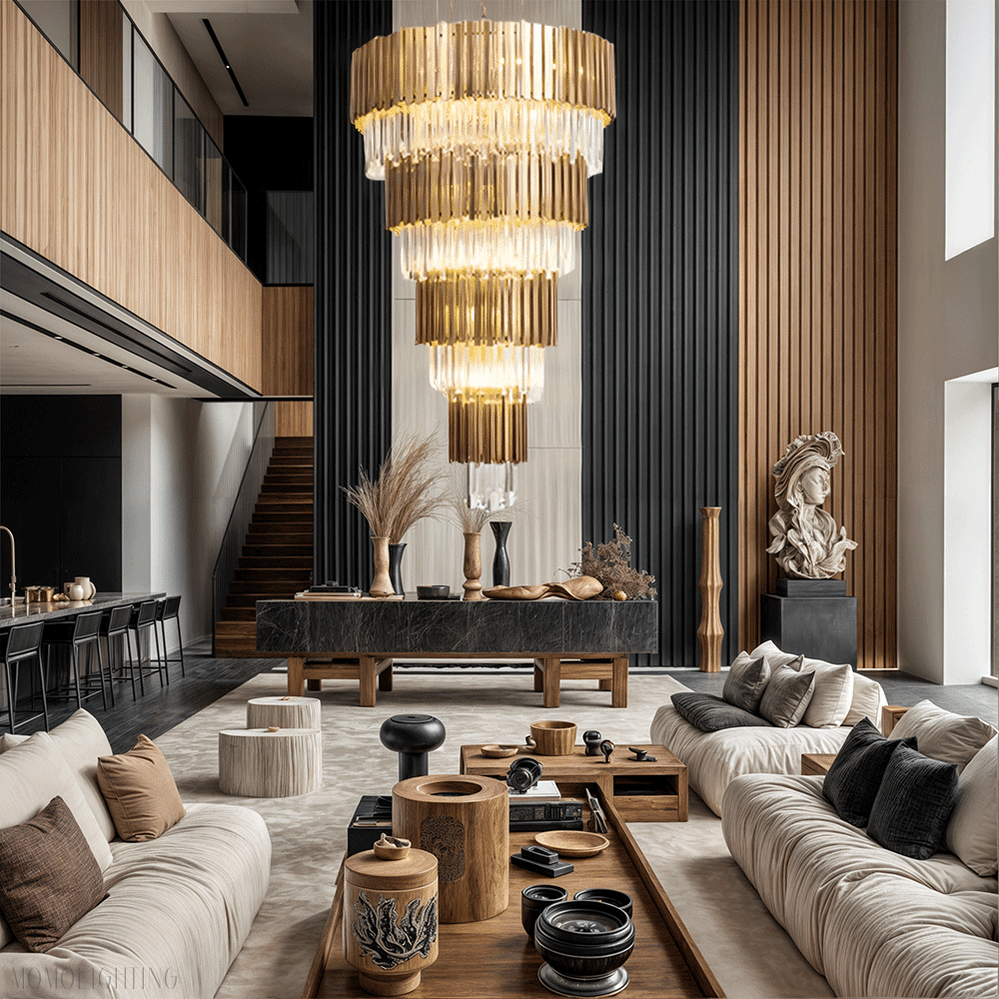 Golden Pisa Crystal Chandelier 70'' 78''H-Nobipets